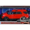 2015 Ford Police Interceptor Utility Fire Marshal Plain Red 1/18 Diecast Model Car Motormax 73545