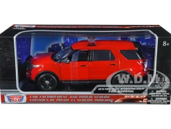 2015 Ford Police Interceptor Utility Fire Marshal Plain Red 1/18 Diecast Model Car Motormax 73545