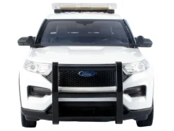 2022 Ford Police Interceptor Utility White "Royal Canadian Mounted Police (RCMP)" with Flashing Light Bar and Front and Rear Lights and Sounds 1/24 Diecast Model Car by Motormax