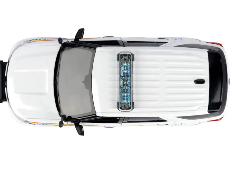 2022 Ford Police Interceptor Utility White "Royal Canadian Mounted Police (RCMP)" with Flashing Light Bar and Front and Rear Lights and Sounds 1/24 Diecast Model Car by Motormax