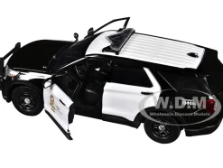 2022 Ford Police Interceptor Utility "Los Angeles Police Department" Black and White "Law Enforcement and Public Service" Series 1/24 Diecast Model Car by Motormax