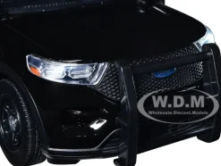 2022 Ford Police Interceptor Utility Unmarked Slick-Top Black 1/24 Diecast Model Car Motormax 76990BK