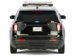 2022 Ford Police Interceptor Utility Black and White "Los Angeles Police Department (LAPD)" with Flashing Light Bar and Front and Rear Lights and Sounds 1/24 Diecast Model Car by Motormax