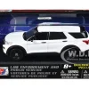 2022 Ford Police Interceptor Utility White Unmarked "Custom Builder's Kit" "Law Enforcement and Public Service" Series 1/43 Diecast Model Car by Motormax