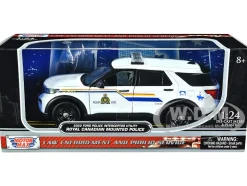 2022 Ford Police Interceptor Utility RCMP Royal Canadian Mounted Police White 1/24 Diecast Model Car Motormax 76989