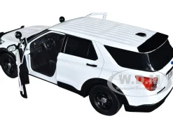 2022 Ford Police Interceptor Utility Unmarked Slick-Top White 1/24 Diecast Model Car Motormax 76990W