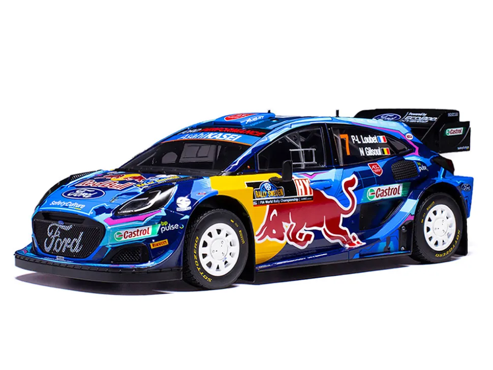 Ford Puma Rally1 #7 Pierre-Louis Loubet - Nicolas Gilsoul "Rally Sweden" (2023) 1/18 Diecast Model Car by IXO Models