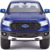 2019 Ford Ranger Lariat Sport Pickup Truck Dark Blue Metallic 1/27 Diecast Model Car Maisto 31521