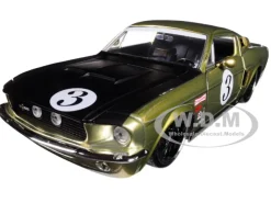 1967 Ford Shelby GT-500 #3 Gold Matt Black Hood Big Time Muscle 1/24 Diecast Model Car Jada 99084