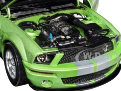 2007 Ford Shelby GT500 Lime Green Metallic with Silver Stripes