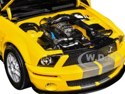 2007 Ford Shelby GT500 Yellow with Silver Stripes 