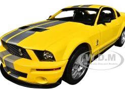 2007 Ford Shelby GT500 Yellow with Silver Stripes 