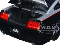 2008 Ford Shelby Mustang GT 500KR Silver and Black with Red Stripes Bigtime Muscle Series 1/24 Diecast Model Car Jada 34205
