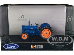 1962 Fordson Super Dexta Tractor Blue 1/32 Diecast Model Universal Hobbies UH6273