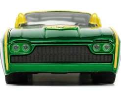 1963 Ford Thunderbird Green Yellow Metallic Hood Graphics Loki Diecast Figure Loki Marvel Series 1/24 Diecast Model Car Jada 33357