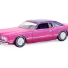 1975 Ford Thunderbird Lowrider Pink Metallic with Purple Top and Graphics with Purple Interior "California Lowriders" Series 7 1/64 Diecast Model Car by Greenlight