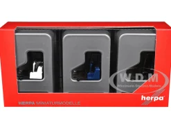 Forklifts with Trailer Bumper 3 Piece Set 1/87 (HO) Plastic Models by Promotex
