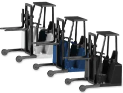 Forklifts with Trailer Bumper 3 Piece Set 1/87 (HO) Plastic Models by Promotex