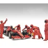 Formula One F1 Pit Crew 7 Figure Set Team Red Release III for 1/43 Scale Models American Diorama 38388
