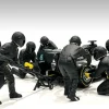 Formula One F1 Pit Crew 7 Figurine Set Team Black Release II 1/18 Scale Models American Diorama 76554