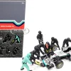 Formula One F1 Pit Crew 7 Figurine Set Team Black 1/43 Scale Models American Diorama 38383