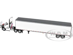 Freightliner Fifth Generation Cascadia Day Cab and 53' Utility Trailer with Skirts White 1/64 Diecast Model by DCP/First Gear