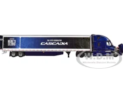 Freightliner Fifth Generation Cascadia Raised Roof Sleeper & 53' Utility Trailer with Skirts Midnight Blue 1/64 Diecast Model by DCP/First Gear