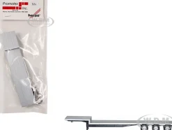 48ft 3-Axle Drop Deck Trailer with Chrome Wheels and Silver Top 1/87 (HO) Plastic Model by Promotex