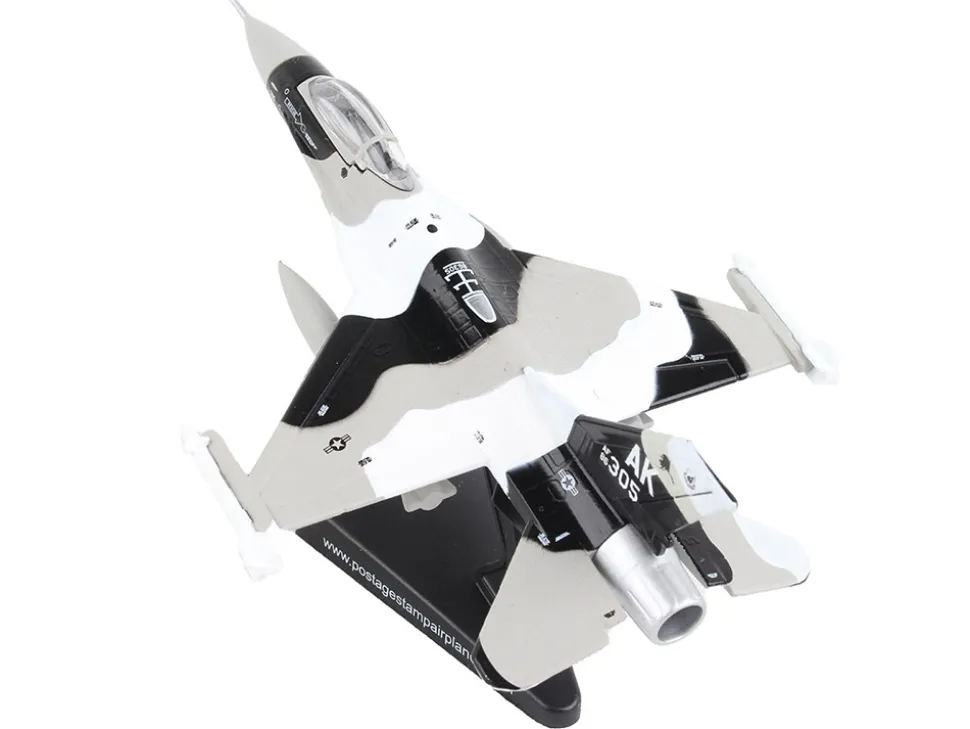 General Dynamics F 16 Fighting Falcon Fighter Aircraft Arctic Camouflage United States Air Force 1/126 Diecast Model Airplane Postage Stamp PS5399-3