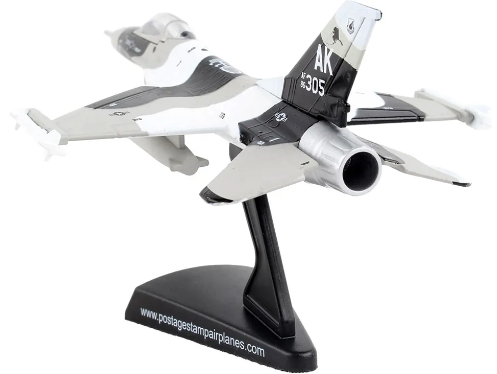 General Dynamics F 16 Fighting Falcon Fighter Aircraft Arctic Camouflage United States Air Force 1/126 Diecast Model Airplane Postage Stamp PS5399-3