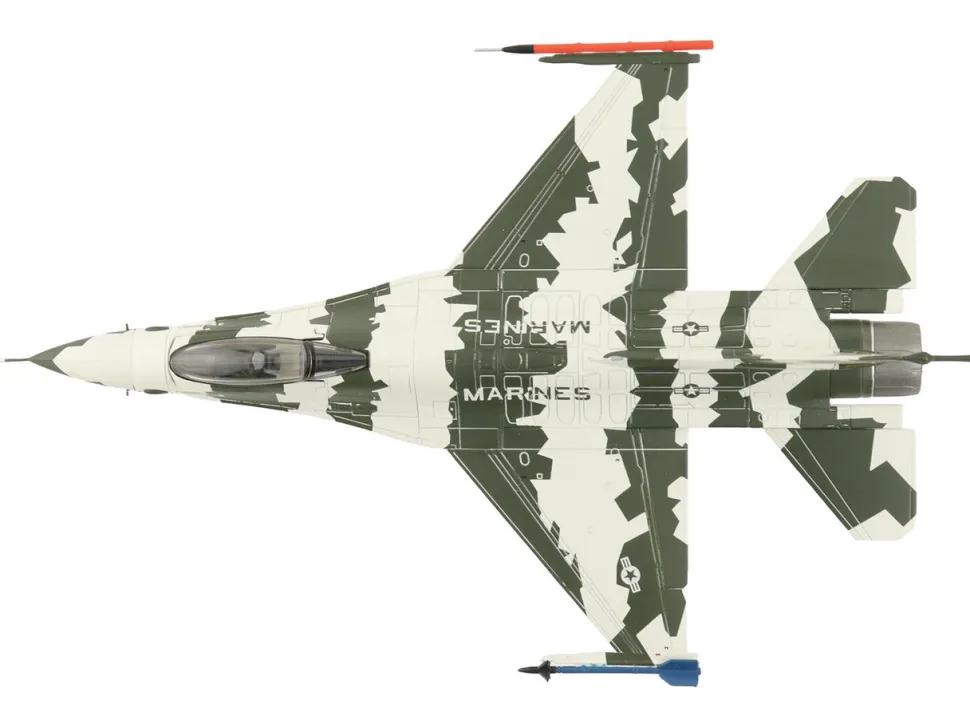 General Dynamics F-16N Fighting Falcon Fighter Aircraft "163269, U.S. Navy Fighter Weapons School" (1990s) United States Marine Corps "Air Power Series" 1/72 Diecast Model by Hobby Master