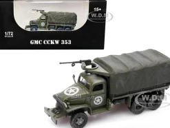 GMC CCKW 353 Truck With Mounted Gun Olive Drab 4734511 S US Army World War II 1/72 Diecast Model Legion LEG-12012LB