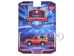 1987 GMC Jimmy "FDNY (The Official Fire Department City of New York) M.E.U. (Medical Equipment Unit)" Red and White "First Responders" Series 2 1/64 Diecast Model Car by Greenlight