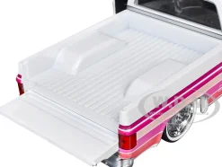 1976 GMC Sierra Grande 15 Pickup Truck White with Stripes Limited Edition to 9250 pieces Worldwide 1/24 Diecast Model Car by M2 Machines