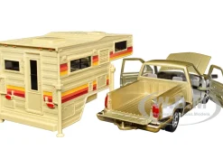 1992 GMC Sierra GT Pickup Truck Gold Metallic with White Sides with Camper Shell 