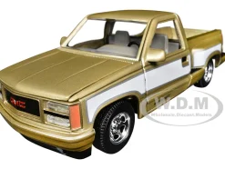 1992 GMC Sierra GT Pickup Truck Gold Metallic with White Sides 
