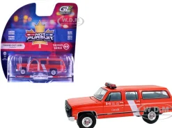 1991 GMC Suburban "Canada Coast Guard" Red with White Stripes "Hot Pursuit - Canada Special Edition" Series 1/64 Diecast Model Car by Greenlight