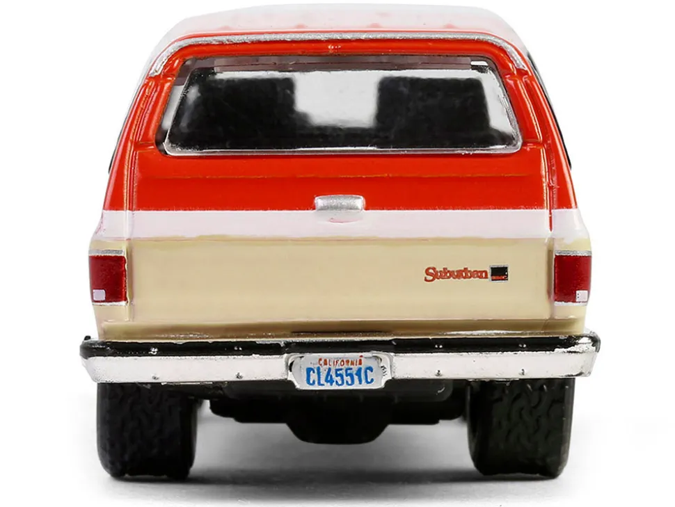1988 GMC Suburban Sierra Classic C10 "Chevron" Orange and Beige with White Stripes "Chevron Special Edition" Series 1 1/64 Diecast Model Car by Greenlight