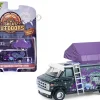 1978 GMC Vandura Custom Van Black with Wizard Graphics and White Top with Camp'otel Cartop Sleeper Tent "The Great Outdoors" Series 4 1/64 Diecast Model Car by Greenlight