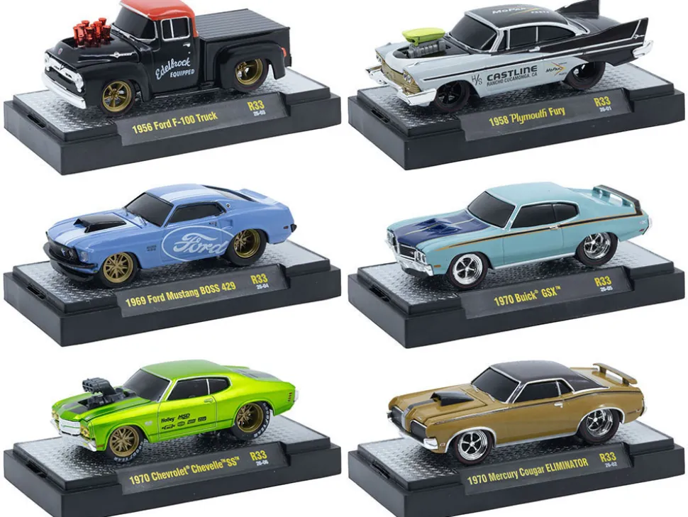 Ground Pounders 6 Cars Set Release 33 IN DISPLAY CASES Limited Edition 1/64 Diecast Model Cars by M2 Machines