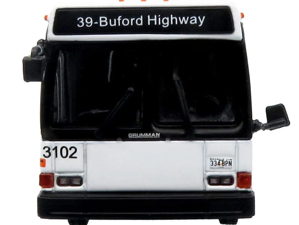 1980 Grumman 870 Advanced Design Transit Bus "MARTA Atlanta" White with Stripes "Vintage Bus & Motorcoach Collection" Limited Edition 1/87 (HO) Diecast Model by Iconic Replicas