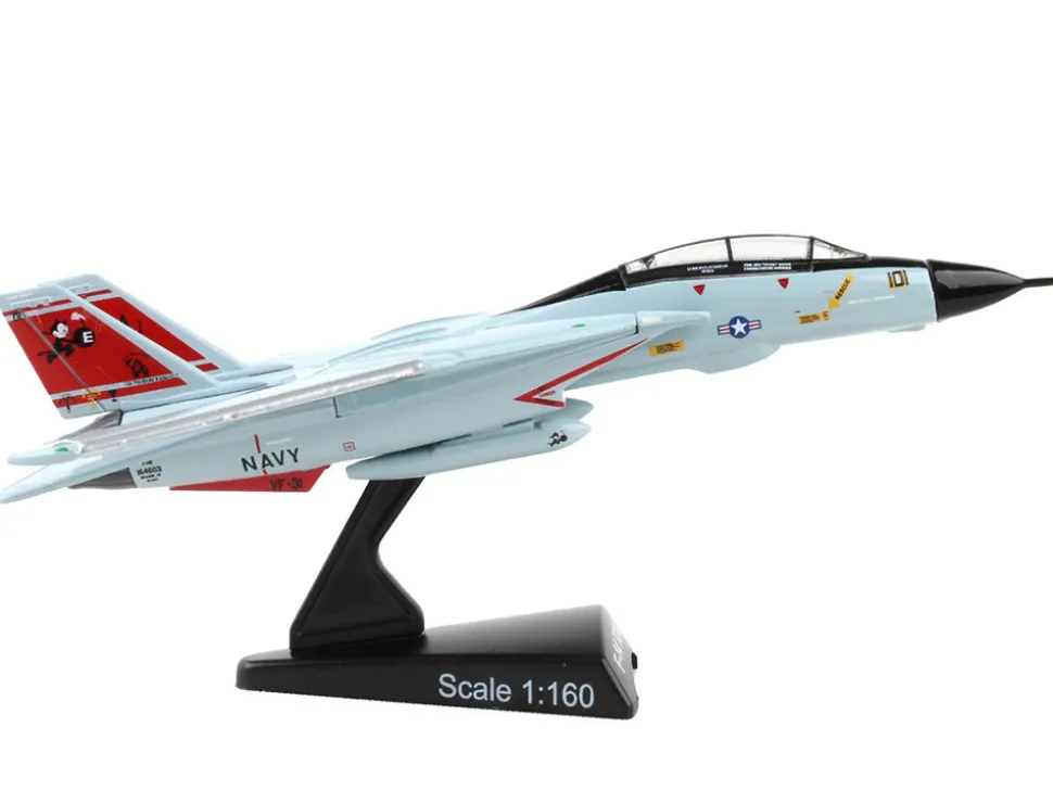 Grumman F 14 Tomcat Fighter Aircraft VF 31 Tomcatters United States Navy 1/160 Diecast Model Airplane Postage Stamp PS5383-5