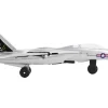 Grumman F 14 Tomcat Fighter Aircraft Silver Metallic United States Navy VF 84 Jolly Rogers with Runway Section Diecast Model Airplane Runway24 RW115