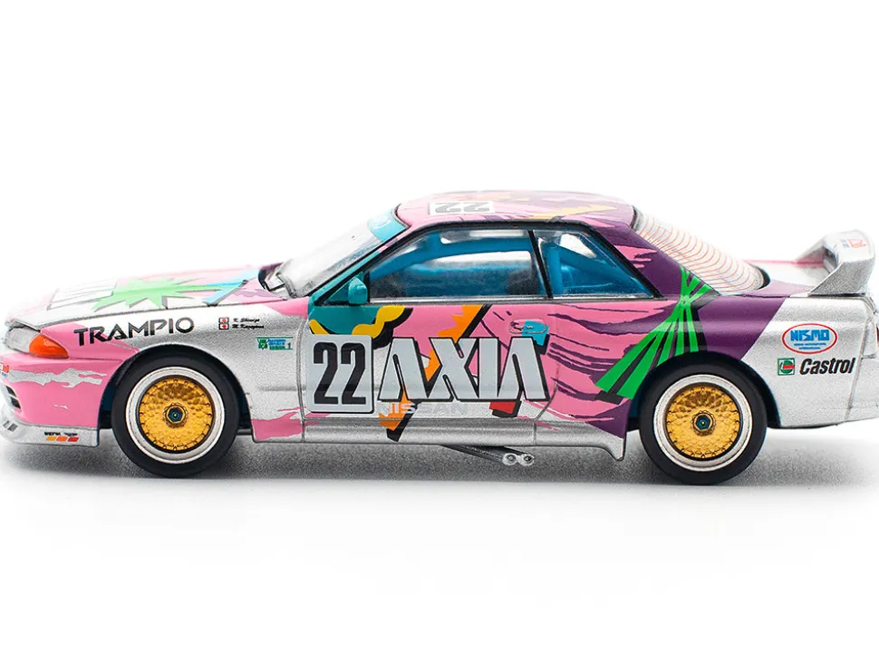 GTR R32 RHD (Right Hand Drive) #22 Masahiko Kageyama - Kazuo Shimizu "Axia" Group A "Japanese Touring Car Championship" (1991) 1/64 Diecast Model Car by Pop Race