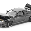 GTR R33 400R RHD (Right Hand Drive) Dark Chrome "The Dark Chrome Series" 1/64 Diecast Model Car by Pop Race