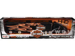 Harley Davidson Custom Hauler Trailer Black 1/64 Diecast Model Maisto 11516