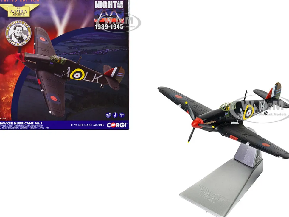 Hawker Hurricane Mk I Fighter Aircraft Sqn Ldr Ian Richard Widge Gleed No 87 Sqn Colerne 1941 British Royal Air Force The Aviation Archive Series 1/72 Diecast Model Corgi AA27608