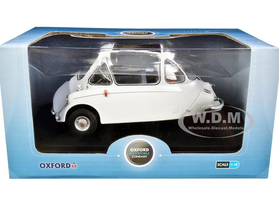 Heinkel Trojan Bubble Car RHD Right Hand Drive Grecian White 1/18 Diecast Model Car Oxford Diecast 18HE004