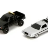 Hill Valley Courthouse Diorama with Black Pickup Truck and Delorean "Back to the Future" (1985) Movie "Nano Scene" Series Model by Jada
