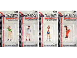 Hip Hop Girls 4 Piece Figure Set for 1/24 Scale Models by American Diorama 24101-24102-24103-24104